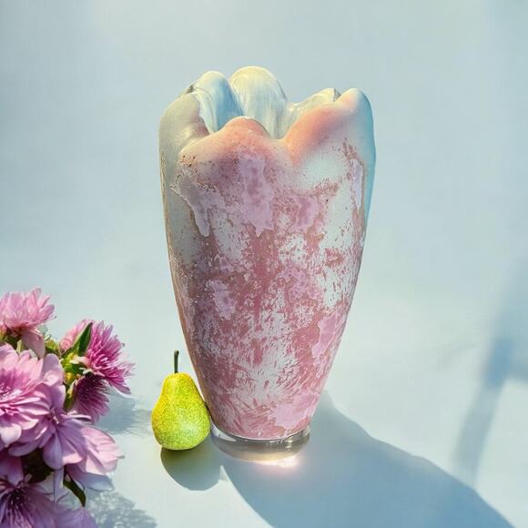 Tony Evans Raku Art Pottery Vase on Lucite Base-Sculptural-Vintage 1980s-Modern - Picture 7 of 8